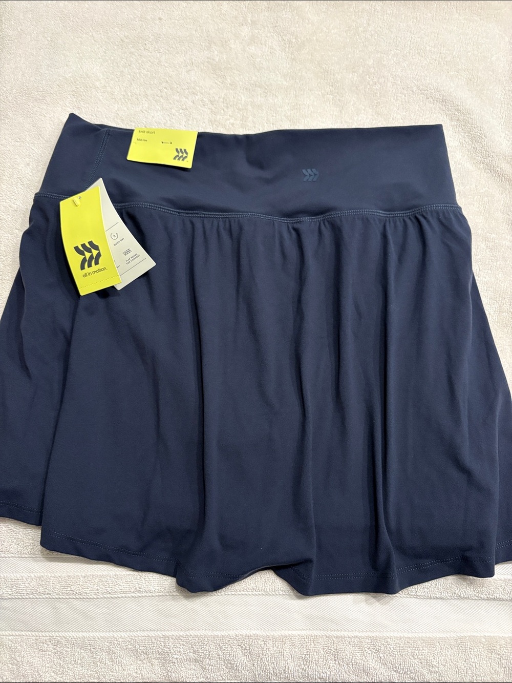 Women Knit Wrap Skort - All In Motion Navy Blue M 4" Inseam